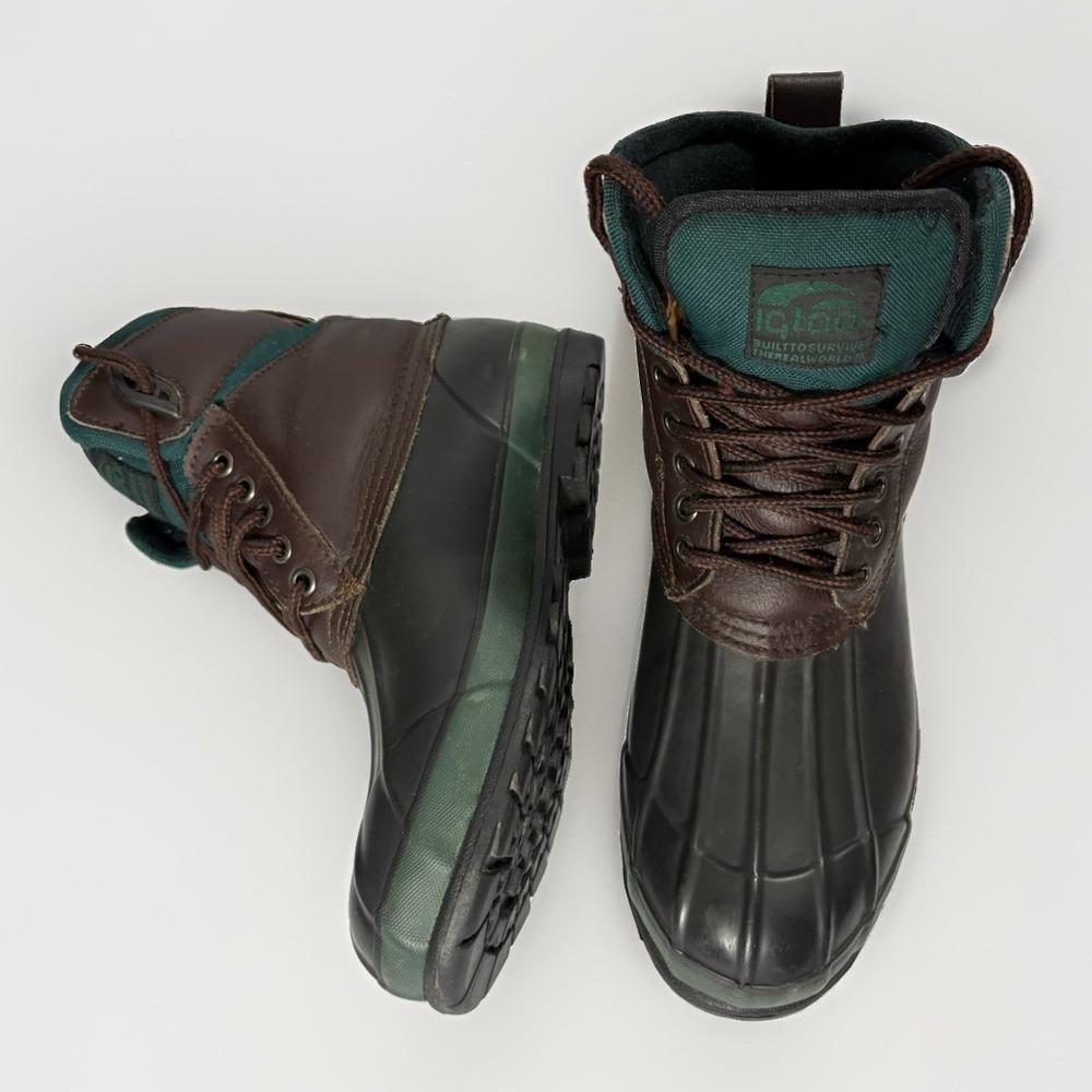 Igloo Thermolite Insulated Duck Boots Size 8 Waterproof Brown Green Winter